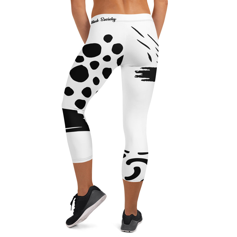 Polka Dot Capri Leggings Polka Dot Leggings Yoga Polka Dot Leggings Black  and White Leggings Womens Capri Leggings 